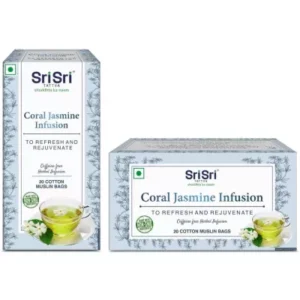 Sri Sri Tattva Coral Jasmine Infusion Cotton Muslin Tea Bags (10Dip)