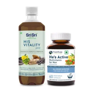 Sri Sri Tattva His Vitality Juice + Supa Supp He'S Active Multivitamin For Men Capsules (1L + 60 Tab) (1Pack)