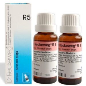 Dr.Reckeweg Germany R5 Stomach drops for relief from Acidity, Heartburn, Bloating, Belching, Flatulence, Gastritis. 22ML